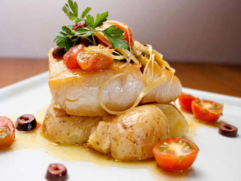 fresh fish filet close up