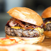 close-up of burger