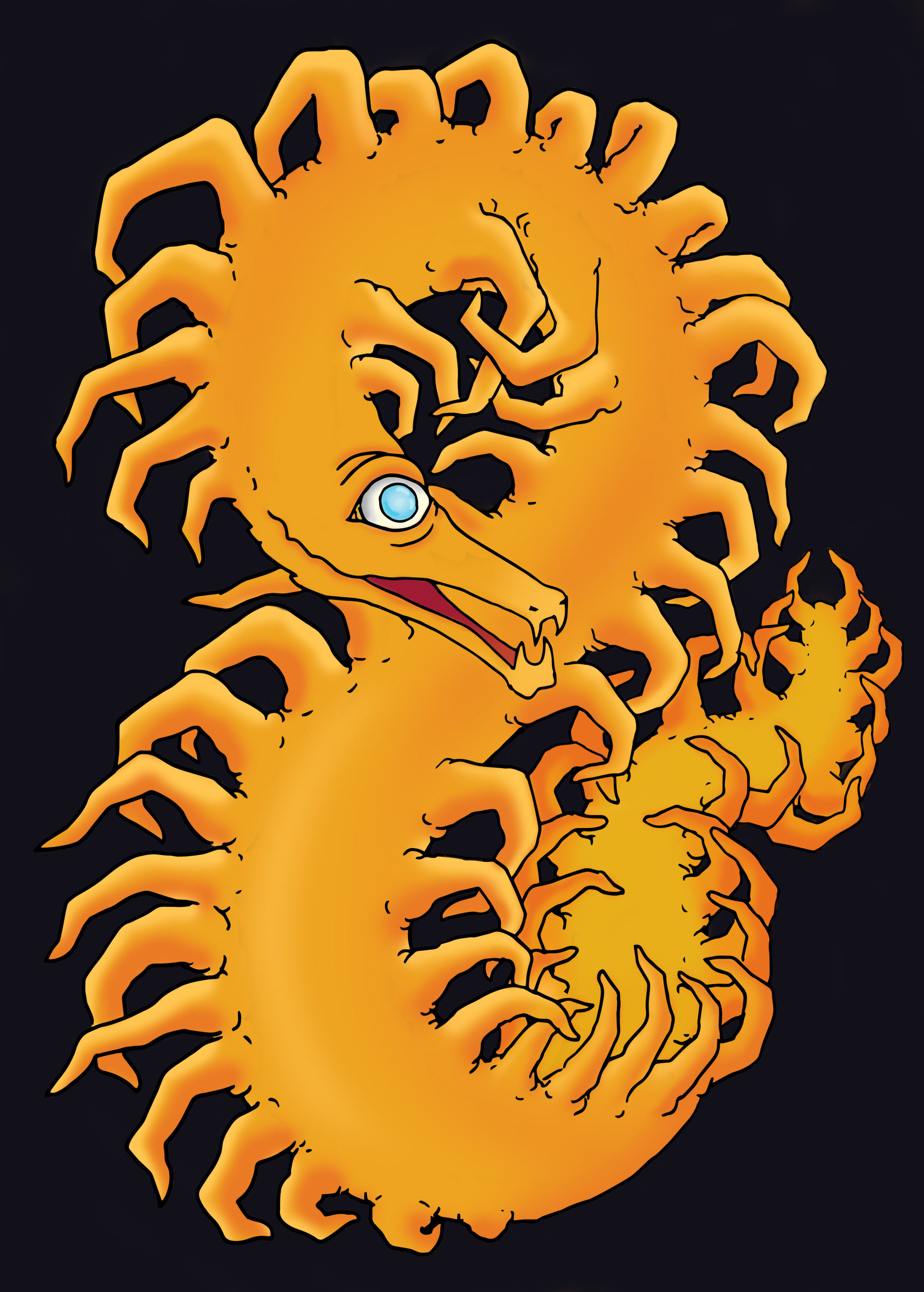 creature drawing colored in photoshop