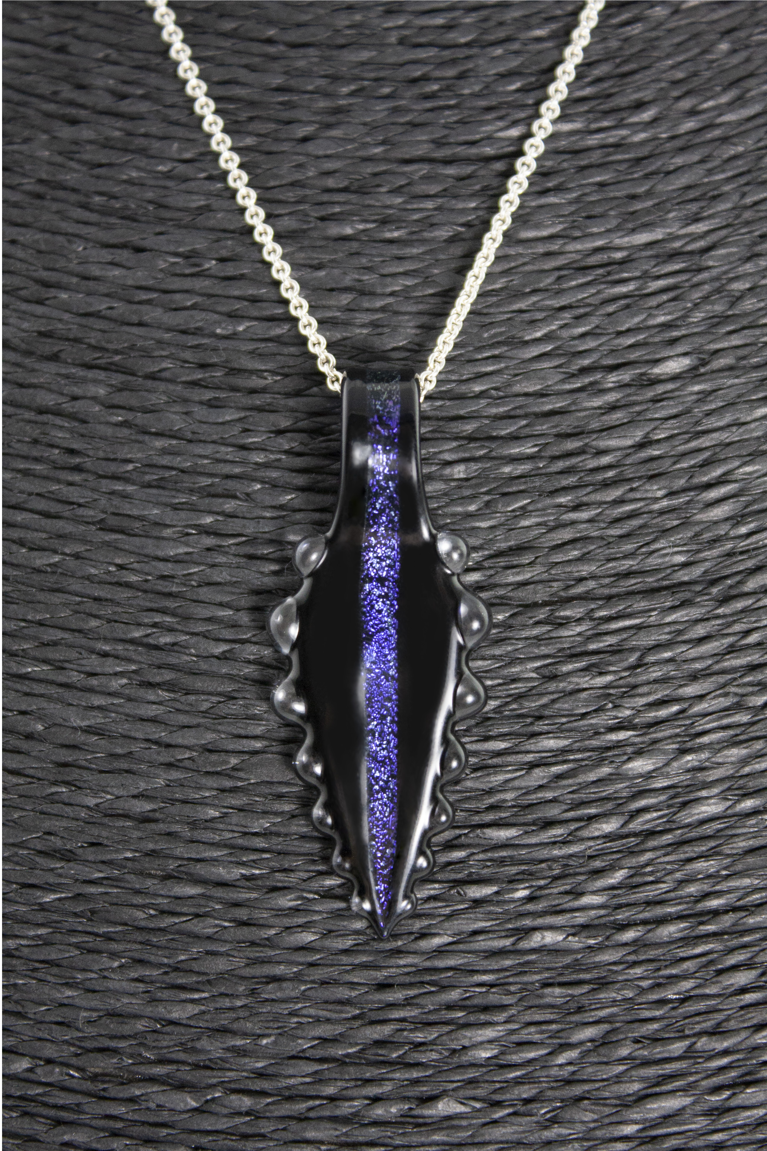 purple dicro glass necklace